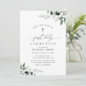 水彩グリーン 初めての聖体拝領 招待状 (スタンド正面)