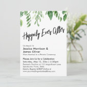 水彩グリーン 手書き ハッピーエバーアフター 招待状 (スタンド正面)