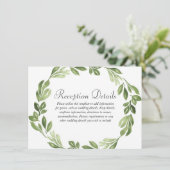 水彩グリーン 春のウェディング レセプション エンクロージャーカード (スタンド正面)