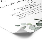 水彩グリーン 植物 葉 愛する人の記憶に ポスター (角)