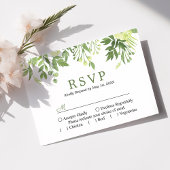 水彩グリーン 花園 ウェディング ガーデン RSVP