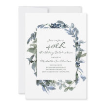 水彩グリーン 葉っぱ 女性の40歳誕生日