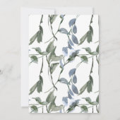 水彩グリーン 葉っぱ 女性の70歳誕生日 招待状 (裏面)