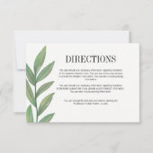 水彩グリーン 葉っぱ 結婚式 案内カード 招待状 (正面)