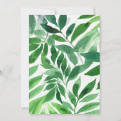 水彩グリーン&金ゴールドかわいいライオン赤ちゃんシャワー 招待状 (裏面)