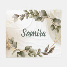 水彩グリーン&金ゴールド名前をカスタムする パーソナライズされた