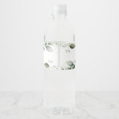 水彩グリーン&金ゴールド葉ベビーシャワー ペットボトルラベル (裏面)