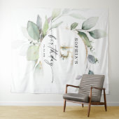 水彩グリーン 15歳の誕生日バックドロップ タペストリー (インサイチュ(横))