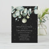 水彩グリーン 50周年結婚記念日 招待状 (スタンド正面)