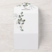 水彩グリーンQRコードウェディング オールインワン招待状 (外側)