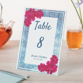 水彩グレガンス+ピンクテーブル番号 台座サイン (インサイチュ)