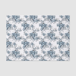 水彩グレーとブルーの花柄 ホリデー 薄葉紙