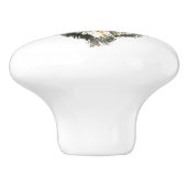 水彩グレーウルフアニマル自然アートパターン セラミックノブ (側面)