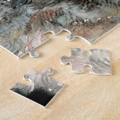 水彩グレーウルフヘッド動物のロゴ ジグソーパズル (側面)