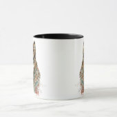 水彩グレーウルフ野生動物自然アート マグカップ (中央)