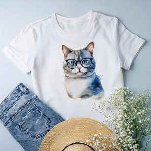 水彩グレータビーキャットパーソナライズされた トライブレンドTシャツ