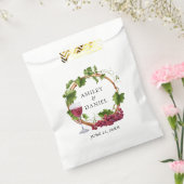 水彩グレープつる植物ウッドリース結婚ズ フェイバーバッグ (封をした状態)