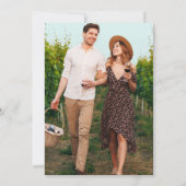 水彩グレープつる植物リースクラフトフォト結婚ズ 招待状 (裏面)