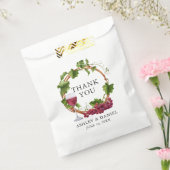 水彩グレープつる植物リース結婚ズサンキューユー フェイバーバッグ (封をした状態)