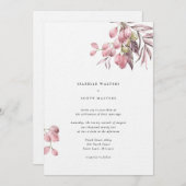 水彩グレープつる植物結婚ズ 招待状 (正面/裏面)