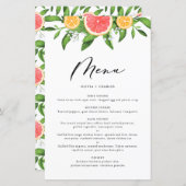 水彩グレープフルーツとオレンジ柑橘系メニューカード (正面/裏面)