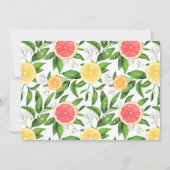 水彩グレープフルーツとオレンジ結婚夏 セーブザデート (裏面)