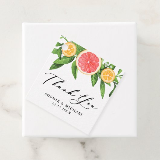 水彩グレープフルーツとオレンジ結婚夏 フェイバータグ (インサイチュ)