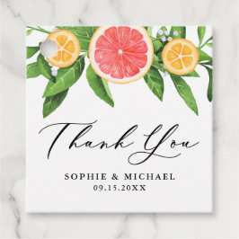 水彩グレープフルーツとオレンジ結婚夏 フェイバータグ