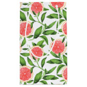 水彩グレープフルーツと緑のパターン スモールペーパーバッグ (裏面)