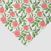 水彩グレープフルーツと緑のパターン 薄葉紙 (詳細)