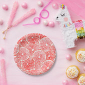 水彩グレープフルーツスライスパターン ペーパープレート (パーティー)