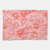 水彩グレープフルーツ薄切りパターン キッチンタオル (横)