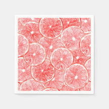 水彩グレープフルーツ薄切りパターン