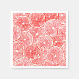 水彩グレープフルーツ薄切りパターン スタンダードカクテルナプキン