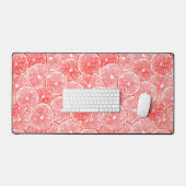 水彩グレープフルーツ薄切りパターン デスクマット (キーボード&マウス)