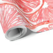 水彩グレープフルーツ薄切りパターン ラッピングペーパー (ロールコーナー)