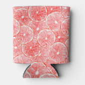 水彩グレープフルーツ薄切りパターン 缶クーラー (正面)