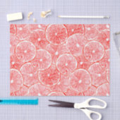 水彩グレープフルーツ薄切りパターン 薄葉紙 (クラフト)