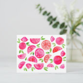 水彩グレープフルーツ ポストカード (スタンド正面)