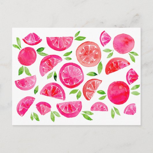 水彩グレープフルーツ ポストカード (正面)