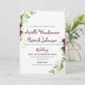 水彩グレープ結婚のミニマ絵画リスト 招待状 (スタンド正面)