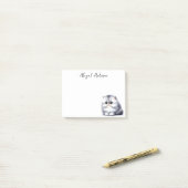 水彩グレーペルシャ猫かわいい猫 ポストイット (デスク上)