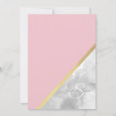 水彩グレー赤面ピンクゴールドフォイル結婚ズ 招待状 (裏面)