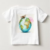 水彩グローブジャーニー – ヴィンテージバイプレーンアドベンツ ベビーTシャツ (裏面)