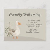 水彩グースフォトベビーのお知らせ – カード (裏面)