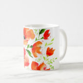 水彩ケシの花束 コーヒーマグカップ (正面右)