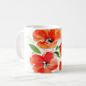 水彩ケシの花束 コーヒーマグカップ (正面左)