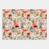 水彩ケシ ラッピングペーパーシート (正面)