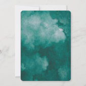 水彩ケツァルグリーンのモダンなクリスマスカード 招待状 (裏面)