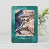 水彩ケツァルグリーンエレガントクリスマスカード 招待状 (スタンド正面)